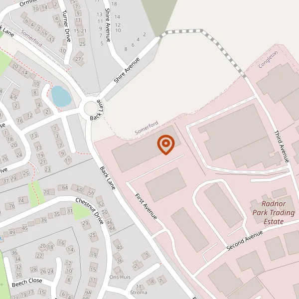 Map showing approximate location: UNIT 7 CONGLETON TRADE CENTRE, Radnor Park Industrial Estate, RADNOR PARK, CONGLETON