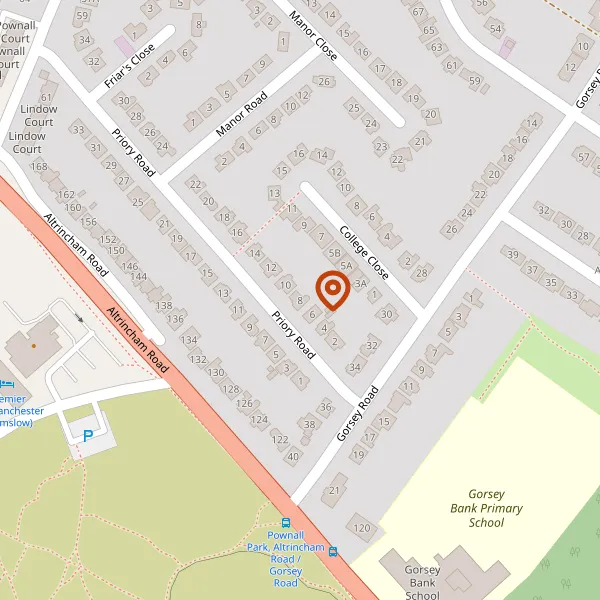 Map showing approximate location: 8, PRIORY ROAD, WILMSLOW, CHESHIRE, SK9 5PS