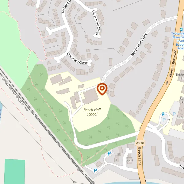 Map showing approximate location: Beech Hall School, Beech Hall Drive, Macclesfield, Cheshire, SK10 2EG