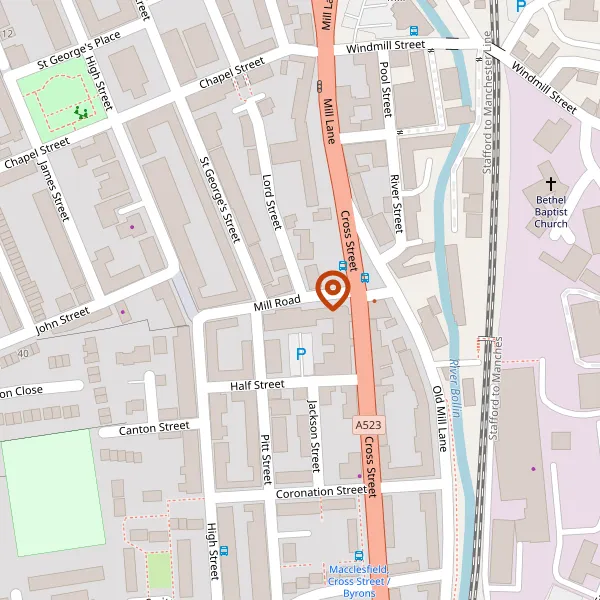 Map showing approximate location: Cheshire East Council Land, MILL ROAD, MACCLESFIELD