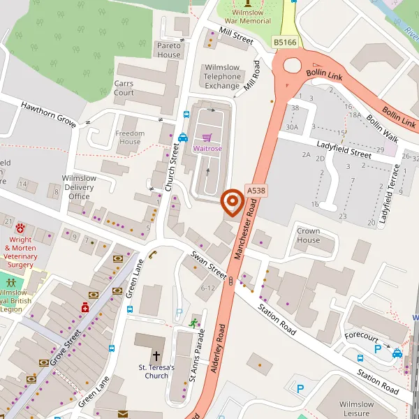 Map showing approximate location: 4, Wareham Street, Wilmslow, Cheshire, SK9 1BT