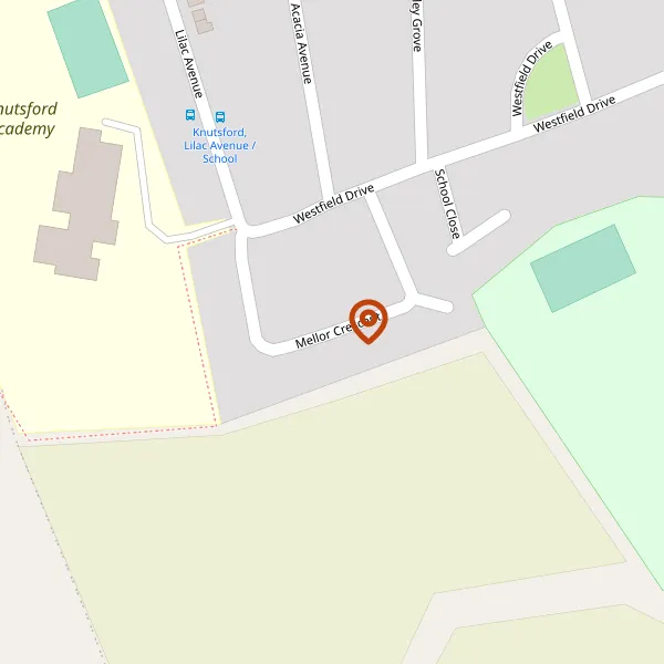 Map showing approximate location: 2, MELLOR CRESCENT, KNUTSFORD, CHESHIRE, WA16 0BB