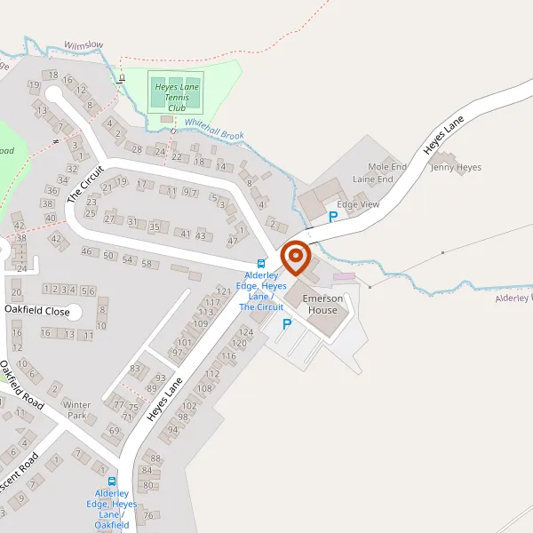 Map showing approximate location: Land Off, HEYES LANE, ALDERLEY EDGE