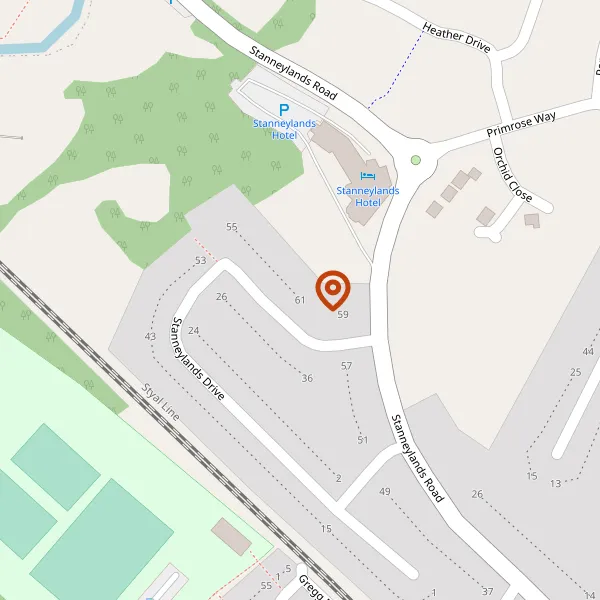 Map showing approximate location: 61, STANNEYLANDS DRIVE, WILMSLOW, CHESHIRE, SK9 4EU