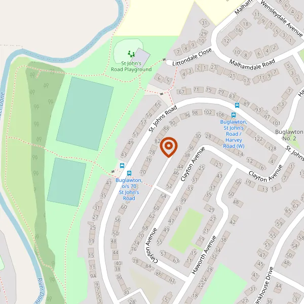 Map showing approximate location: 78, ST JOHNS ROAD, CONGLETON, CW12 2AX