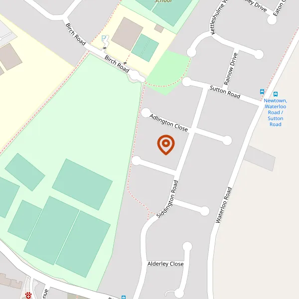 Map showing approximate location: 5, GAWSWORTH CLOSE, POYNTON, STOCKPORT, CHESHIRE, SK12 1XB