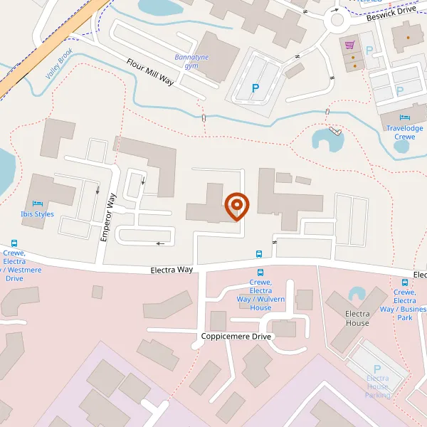 Map showing approximate location: Wulvern House, Baywater Healthcare Uk Limited, Electra Way, Crewe, Cheshire East, CW1 6GW