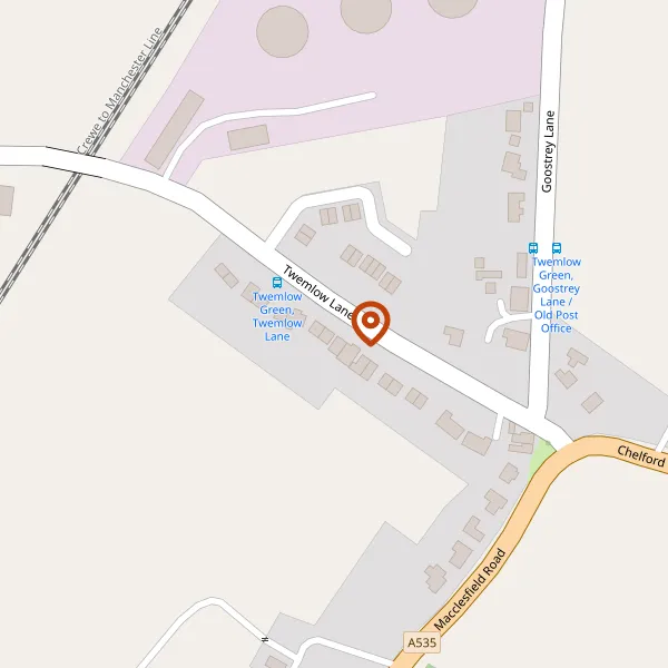 Map showing approximate location: 8, TWEMLOW LANE, HOLMES CHAPEL, CW4 8DT