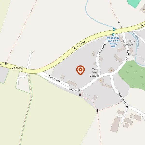 Map showing approximate location: Cobnut Cottage (Formerly Woodcot Barn), Wood Lane, Mobberley, WA16 7NW