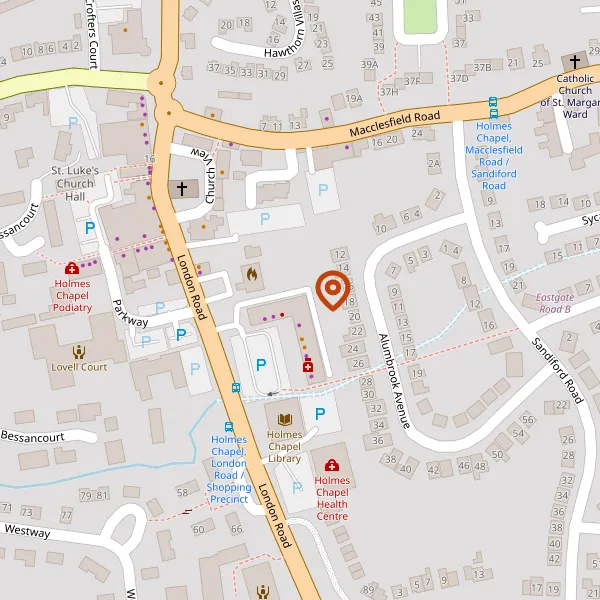 Map showing approximate location: Victoria Sports And Social Club, VICTORIA AVENUE, HOLMES CHAPEL, CW4 7BE