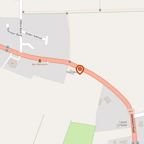 Map showing approximate location: The Elms, CHESTER ROAD, ALPRAHAM, CW6 9JH