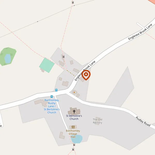 Map showing approximate location: Brookside Cottage, RADWAY GREEN ROAD, BARTHOMLEY, CW2 5PG