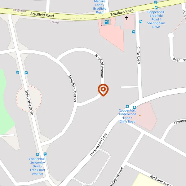 Map showing approximate location: 5, Nutfield Avenue, Crewe, CW1 3RU