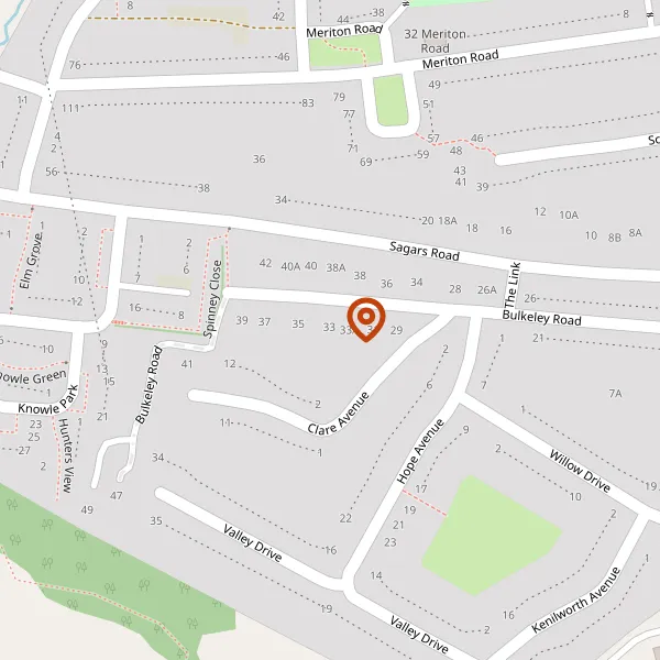 Map showing approximate location: 33, Bulkeley Road, Handforth, Wilmslow, Cheshire, SK9 3DS