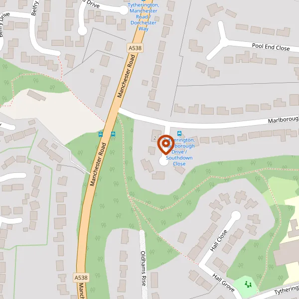 Map showing approximate location: Plot At Rear Of 2-4 Southdown Close, Macclesfield, SK10 2JU