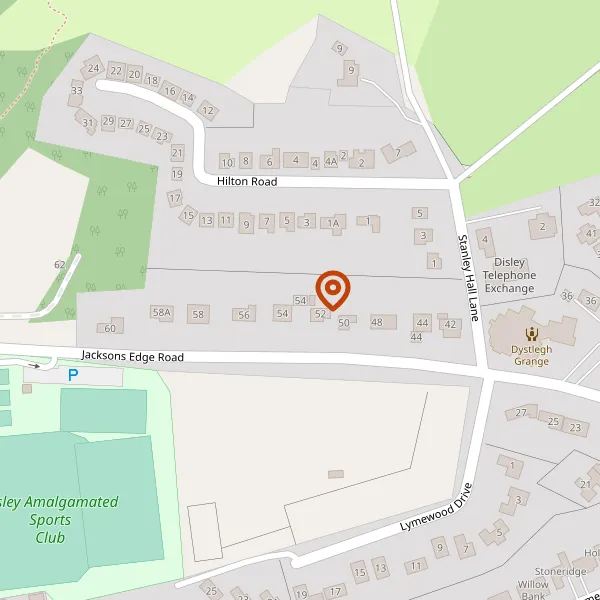 Map showing approximate location: 54, Jacksons Edge Road, Disley, Stockport, Cheshire, SK12 2JR