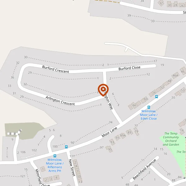 Map showing approximate location: 4, ARLINGTON CRESCENT, WILMSLOW, CHESHIRE, SK9 6BJ