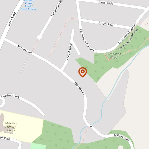 Map showing approximate location: 17, Mill Hill Lane, Sandbach, CW11 4PN