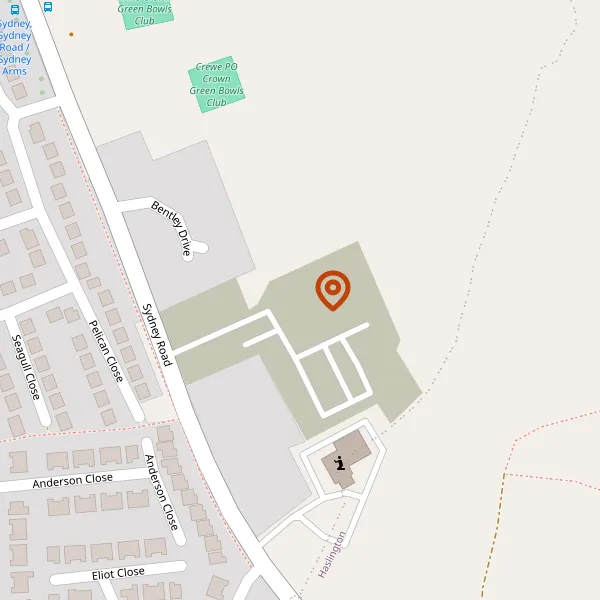 Map showing approximate location: Hunters Lodge Hotel, 296, Sydney Road, Crewe, CW1 5LU