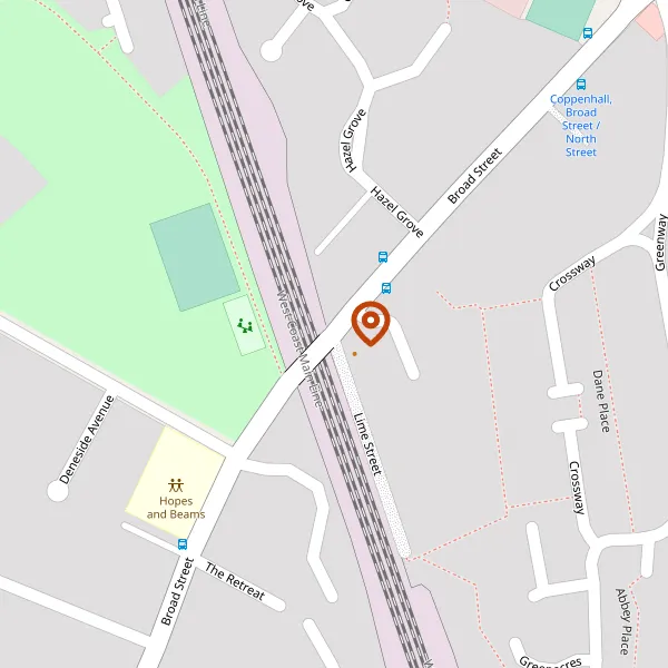 Map showing approximate location: Telecommunications Site, BROAD STREET, CREWE