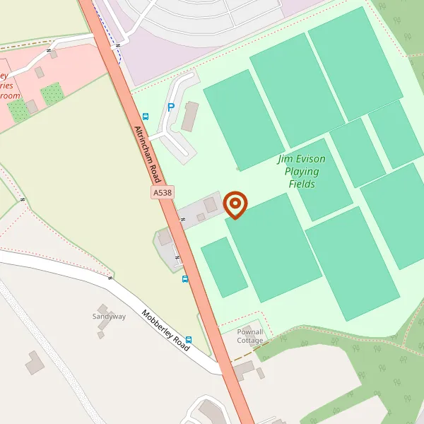 Map showing approximate location: Rabbits Nest Cottage, Altrincham Road, Wilmslow, SK9 5NW