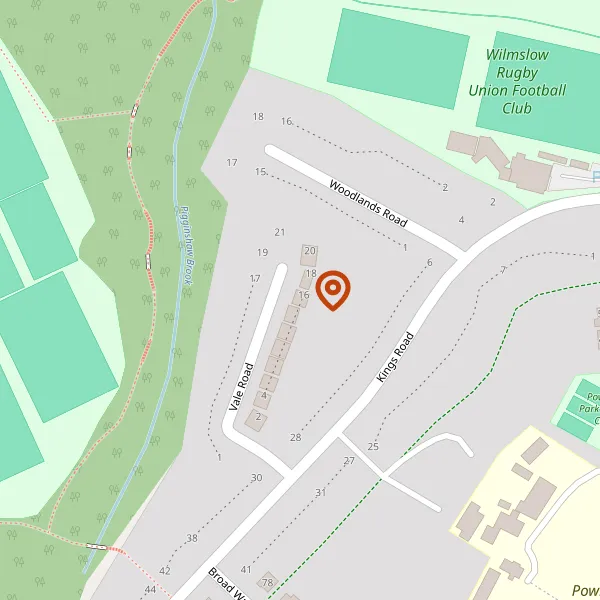 Map showing approximate location: 16, Vale Road, Wilmslow, Cheshire, SK9 5QA