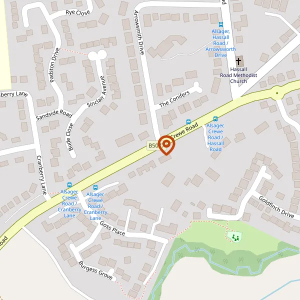 Map showing approximate location: Land at Crewe Road (Radway Green North)