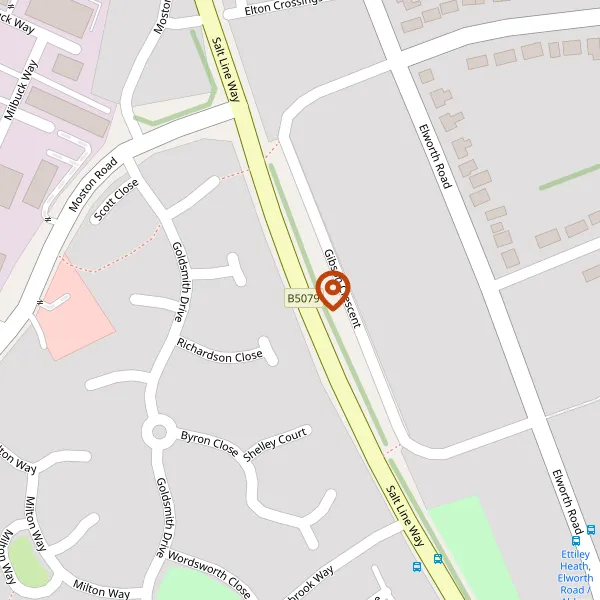 Map showing approximate location: ROUNDABOUT, SALT LINE WAY, SANDBACH