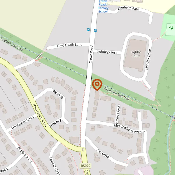 Map showing approximate location: ROUNDABOUT, CREWE ROAD, SANDBACH, CHESHIRE