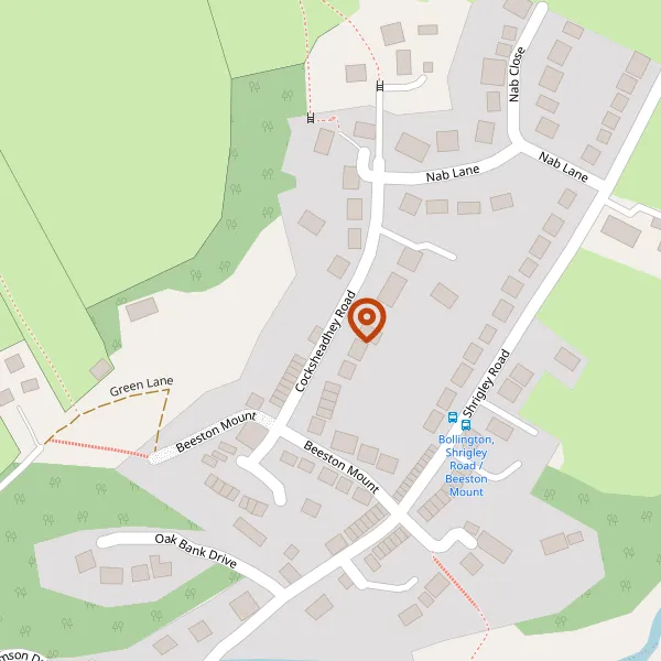 Map showing approximate location: 7, COCKSHEADHEY ROAD, BOLLINGTON, SK10 5QZ