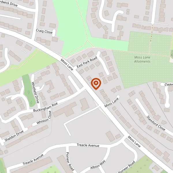 Map showing approximate location: Site Adjacent To, 247, Moss Lane, Macclesfield, SK11 7YR