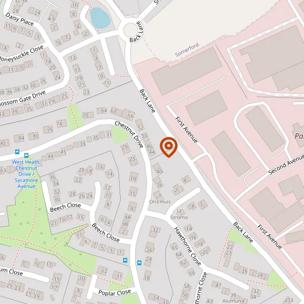 Map showing approximate location: 44, CHESTNUT DRIVE, CONGLETON, CW12 4UB