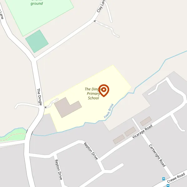 Map showing approximate location: The Dingle Primary School, THE DINGLE, HASLINGTON, CW1 5SD