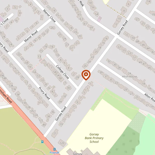 Map showing approximate location: 28, Gorsey Road, Wilmslow, SK9 5DS