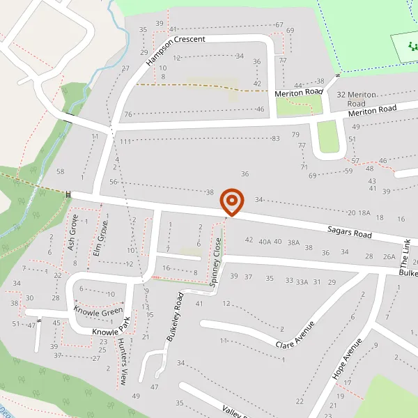 Map showing approximate location: Land Between Clay Lane And, SAGARS ROAD, HANDFORTH