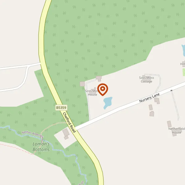 Map showing approximate location: SOSS MOSS HOUSE, NURSERY LANE, NETHER ALDERLEY, SK10 4TX