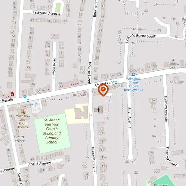 Map showing approximate location: 41, Chapel Lane, Wilmslow, Cheshire, SK9 5HW