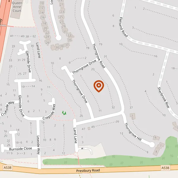 Map showing approximate location: 5, THORNGROVE DRIVE, WILMSLOW, SK9 1DQ