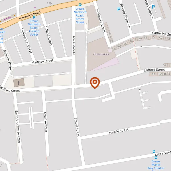 Map showing approximate location: 73, Bedford Street, Crewe, Cheshire East, CW2 6JB