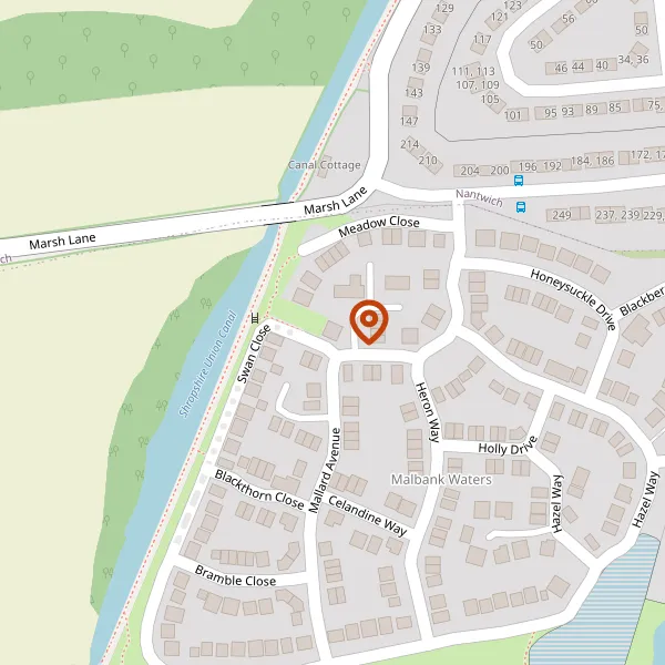 Map showing approximate location: Land Adjoining 2, Swan Close, Edleston, CW5 5XE