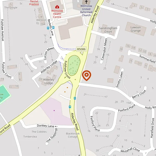 Map showing approximate location: Land West Of Alderley Road, Wilmslow