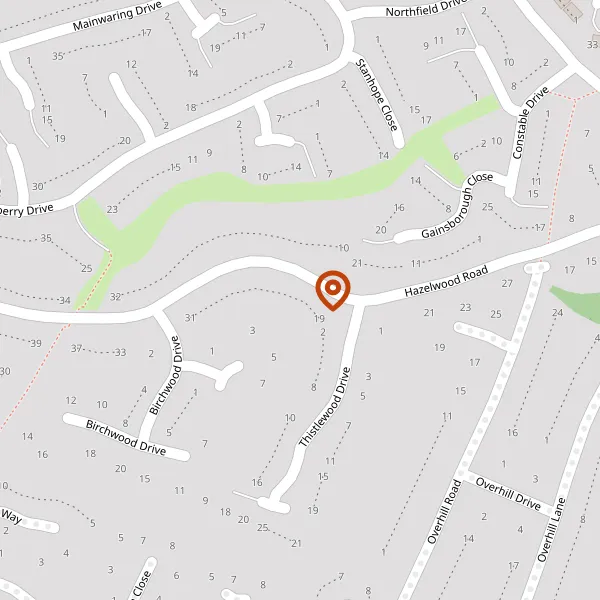 Map showing approximate location: 21, Hazelwood Road, Wilmslow, Wilmslow, SK9 2QA