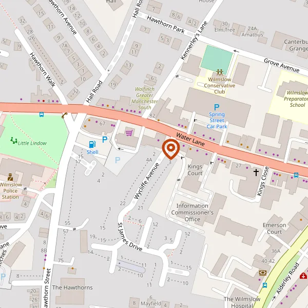 Map showing approximate location: 2, WYCLIFFE AVENUE, WILMSLOW, CHESHIRE, SK9 5AY