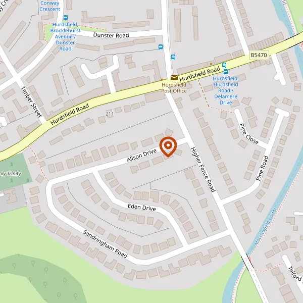 Map showing approximate location: 9, Alison Drive, Macclesfield, Cheshire, SK10 1PZ