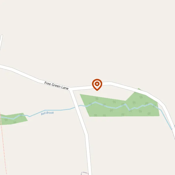 Map showing approximate location: Red Brook, FREE GREEN LANE, LOWER PEOVER, WA16 9QU