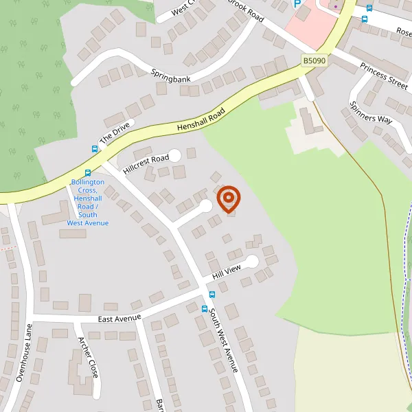 Map showing approximate location: 7, Sandy Close, Bollington, SK10 5DT