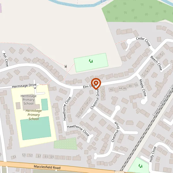 Map showing approximate location: 9, ELM DRIVE, HOLMES CHAPEL, CW4 7QA