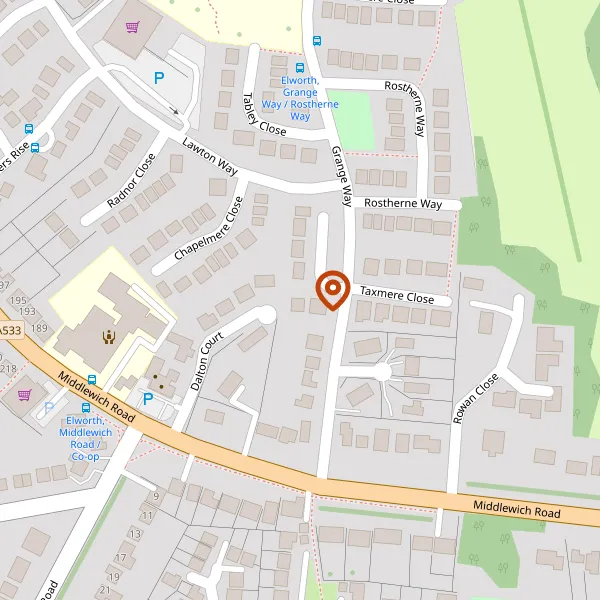 Map showing approximate location: 3, Budworth Close, Sandbach, CW11 1TA