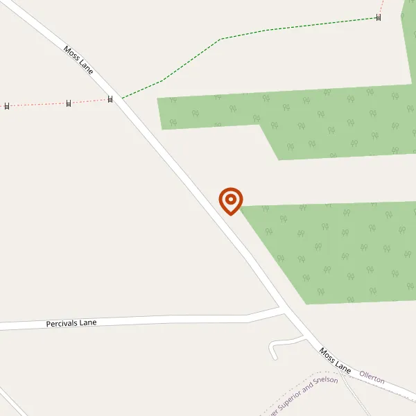 Map showing approximate location: The Grange, Moss Lane, Ollerton, Cheshire, WA16 8SH