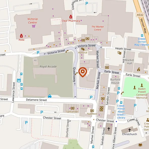 Map showing approximate location: 14, QUEENSWAY, CREWE, CW1 2HQ